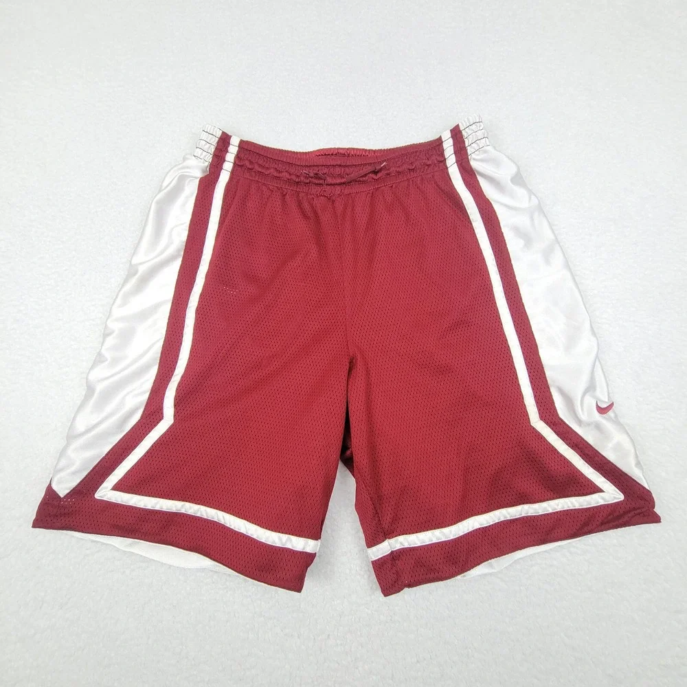 Vintage Nike‎ Reversible Basketball Shorts Mens Large L Red White Dazzle **READ